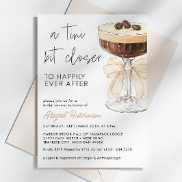 Invitación Beige Bow Espresso Martini Bridal Shower