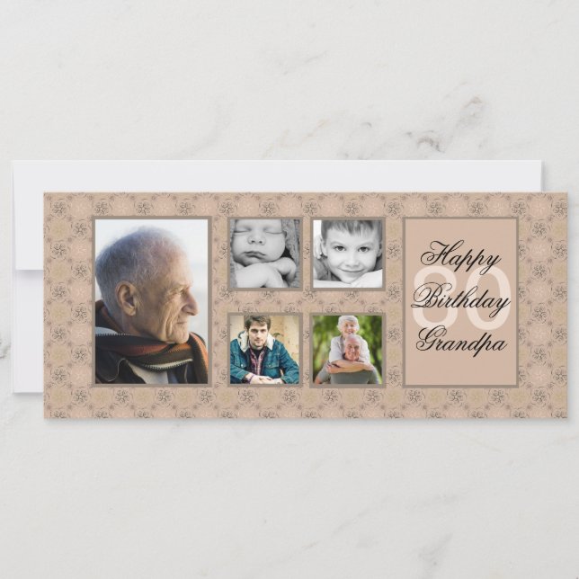 Invitación beige de la Multi-Foto de los diamantes (Anverso)