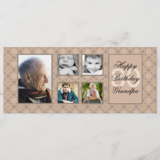 Invitación beige de la Multi-Foto de los diamantes