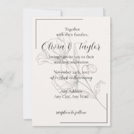 Invitación Beige Elegance Wedding Invitations v2
