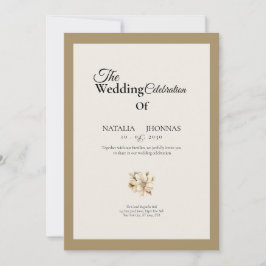 Invitación beige elegant rose formal wedding invitations