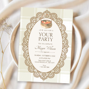 Invitación beige elegante