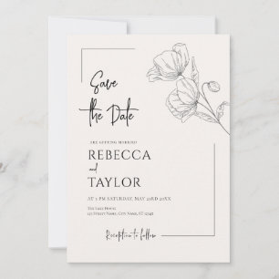 Invitación Beige Elegante Minimal Save the Date
