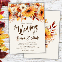 Invitación Beige Fall Floral Boda