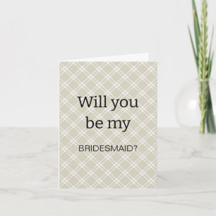 Invitación Beige Floral "¿Serás mi dama de honor?" Propuesta