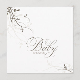 Invitación Beige frondoso de la elegancia simple de la