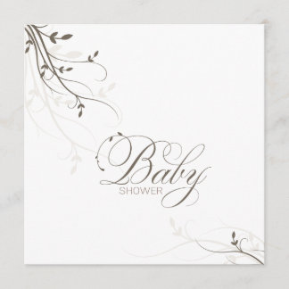 Invitación Beige frondoso de la elegancia simple de la