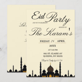 Invitación Beige Minimalist  elegant Eid Party Invitation 