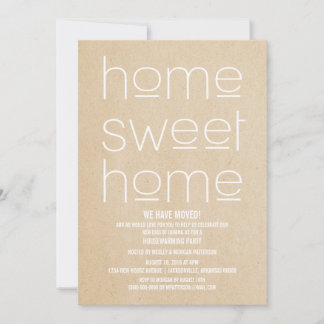 Invitación Beige Modern Sweet Home Fiesta de calentamiento de