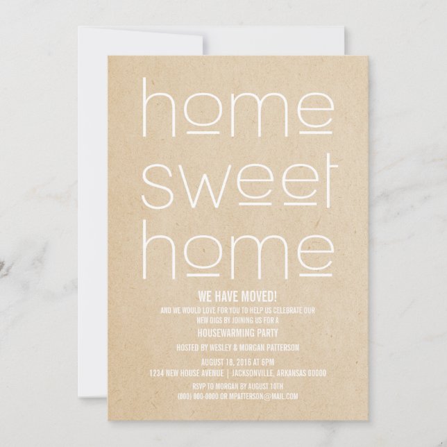 Invitación Beige Modern Sweet Home Fiesta de calentamiento de (Anverso)