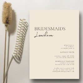 Invitación Beige Modern Whimsical Script Bridesmaids Luncheon