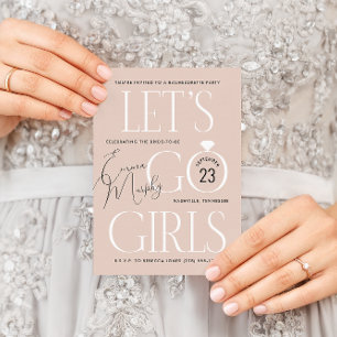 Invitación Beige neutral dejemos ir a Chicas de la fiesta de