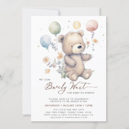 Invitación Beige Podemos Esperar A Los Niños Baby Shower