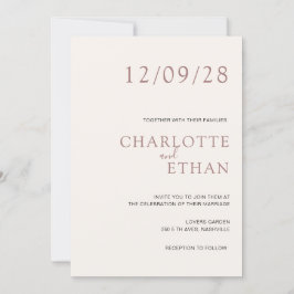 Invitación beige sencillo y elegante