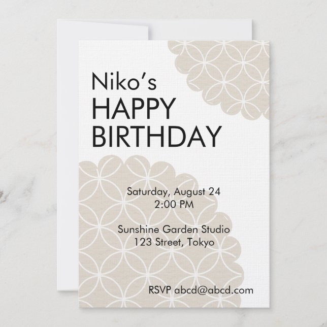 Invitación Beige Shippo Editable Invitation Template (Anverso)