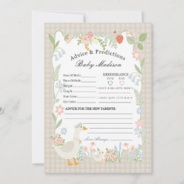 Invitación Beige Silly Goose Floral Gingham Consejos para el