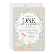 Beige Silly Goose Floral Gingham Primer cumpleaños