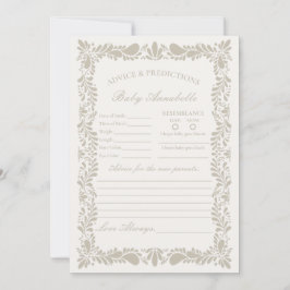 Invitación Beige Talavera Tile Consejos para el bebé