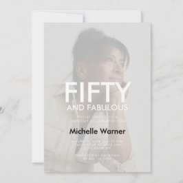 Invitación Beige Tan Fifty and Fabulous 50th Birthday Photo