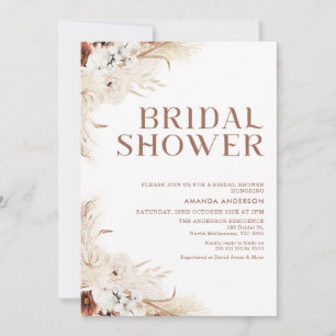 Invitación Beige Terracotta Boho Floral Bridal Shower