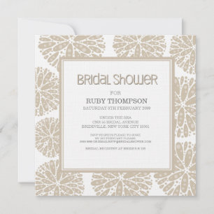 Invitación BEIGE Under the Sea Coral : DUCHA BRIDAL moderna