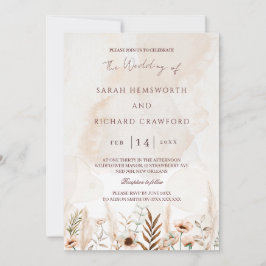 Invitación Beige Wildflower Floral Garden Boho Boda