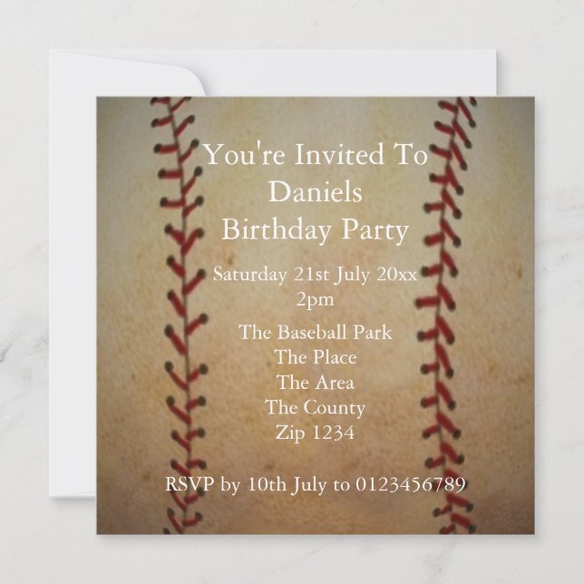 Invitación Béisbol (Anverso)