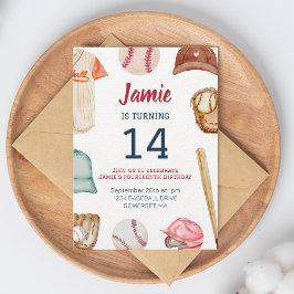 Invitación Béisbol Cualquier niño de edad Cumpleaños