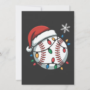 Invitación Béisbol de hombre de nieve Navidad Santa Béisbol D