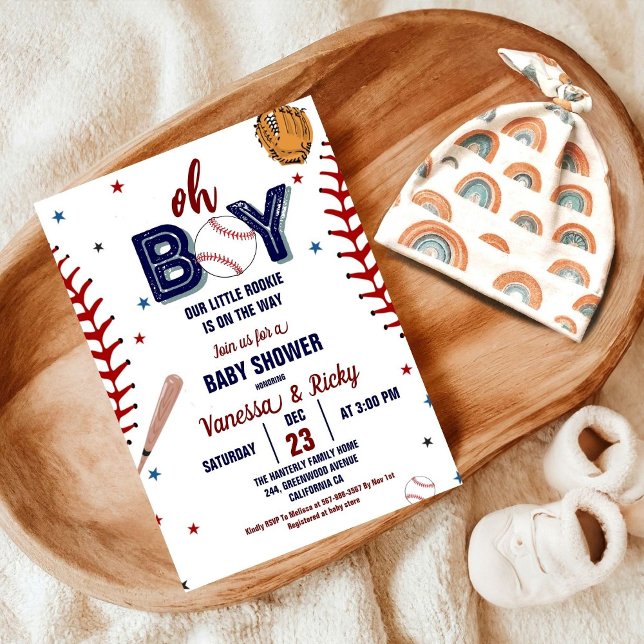 Invitación Béisbol Deporte Pequeño Rookboy Baby Shower (Subido por el creador)