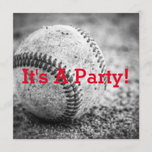 Invitación Béisbol en blanco y negro