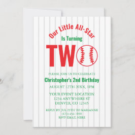 Invitación Béisbol Estelar Cumpleaños 2