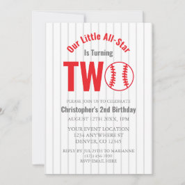 Invitación Béisbol Estrellas Cumpleaños 2