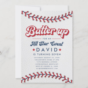 Invitación Béisbol Evento All Star Batter Up