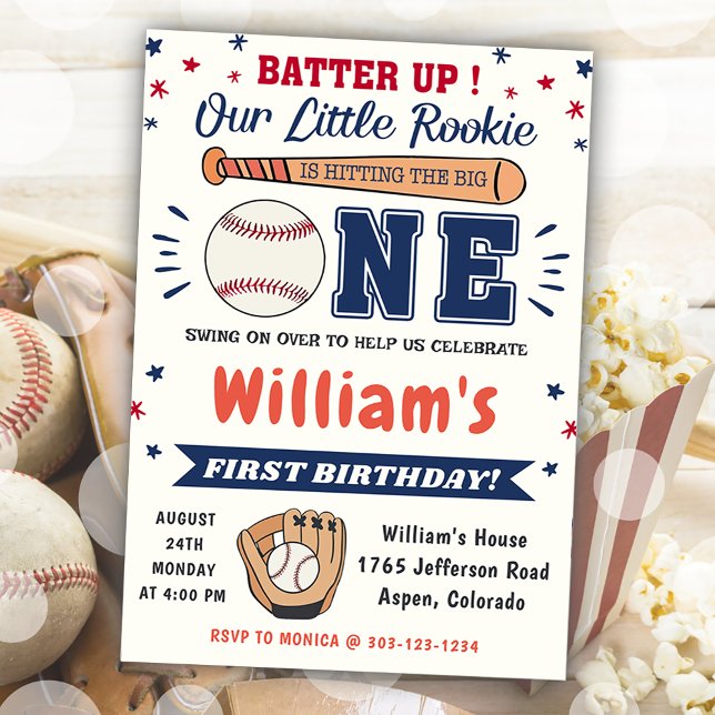 Invitación Béisbol Fiesta de cumpleaños a punto de golpear (Subido por el creador)