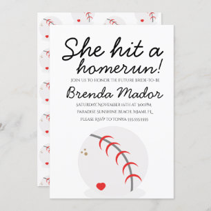 Invitación Béisbol Homerun Sports Lover Brillante Shower