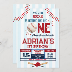 Invitación Béisbol niño de 1 cumpleaños