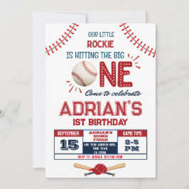 Invitación Béisbol niño de 1 cumpleaños