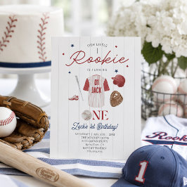 Invitación Béisbol Novato Nombre Personalizado Cumpleaños 1 N