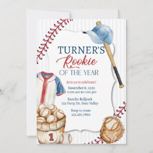 Invitación Béisbol, Novato, Primer cumpleaños