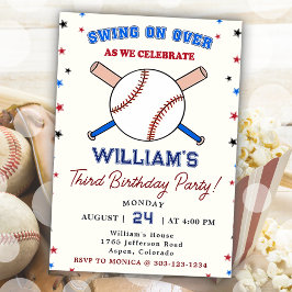 Invitación Béisbol Segundo Fiesta de Cumpleaños