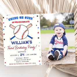 Invitación Béisbol Segundo Fiesta de Cumpleaños
