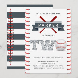 Invitación Béisbol Segundo Niño de Cumpleaños