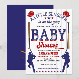 Invitación Béisbol, tema deportivo, pareja Baby Shower