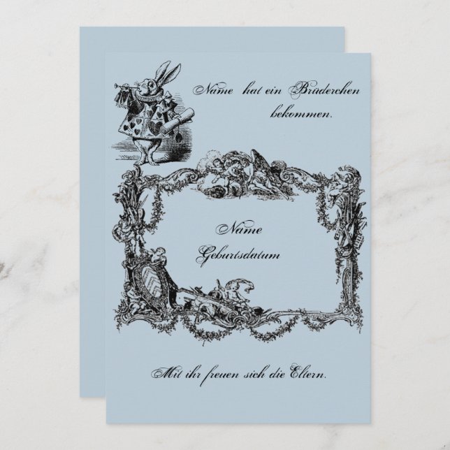 Invitación Bekanntgabe zur Geburt – Geburtskarte (Anverso / Reverso)