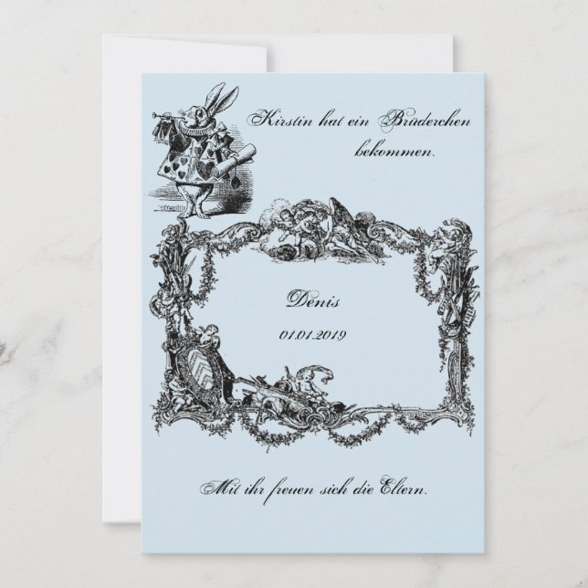 Invitación Bekanntgabe zur Geburt – Geburtskarte (Anverso)