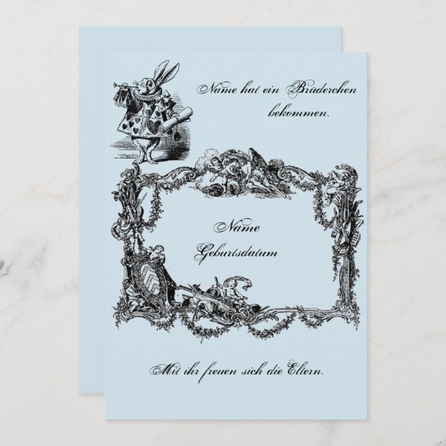 Invitación Bekanntgabe zur Geburt – Geburtskarte (Anverso / Reverso)