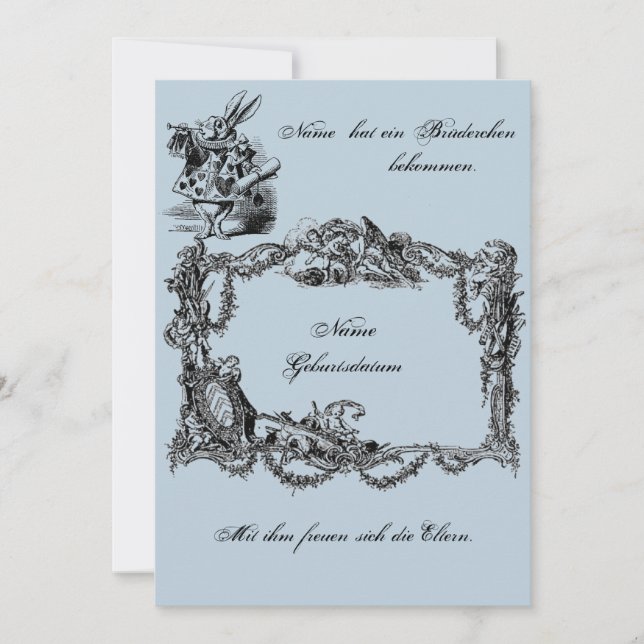 Invitación Bekanntgabe zur Geburt – Geburtskarte (Anverso)