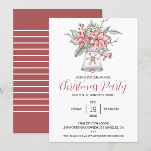 Invitación Bell de Navidades de acuarela