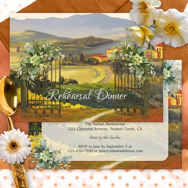 Invitación Bella Artes Boda italiano ensayo cena (Subido por el creador)